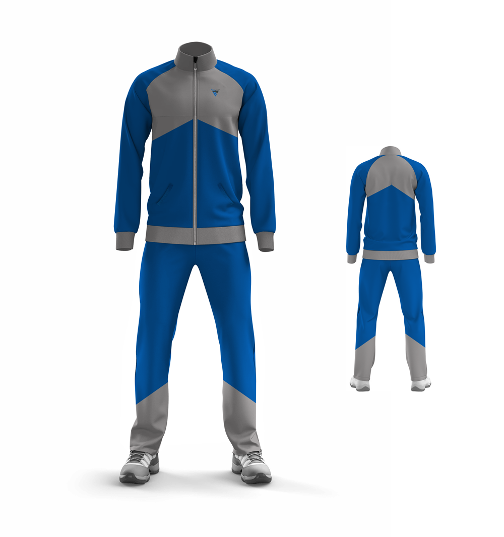 Blue and Grey Sublimated Tracksuit - PakMark Industry